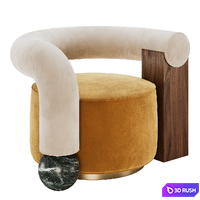 Galatea Armchair by Malabar 3D Model Corona