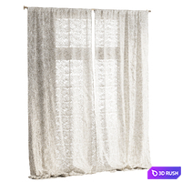 Draped Embroidery Lace Curtain 3D Model Vray, Corona