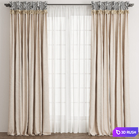 Curtains 100/curtains with fringe 3D Model Corona