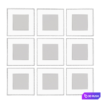 Glass photo frames with plant illustrations 2 3D Model Corona