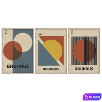 Bauhaus Set 1223 7k Paintings 3D Model Vray, Corona