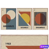 Bauhaus Set 1223 7k Paintings 3D Model Vray, Corona