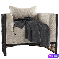 Upholstered Grid Back Chair 3D Model Vray, Corona
