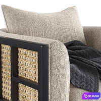 Upholstered Grid Back Chair 3D Model Vray, Corona