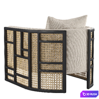 Upholstered Grid Back Chair 3D Model Vray, Corona