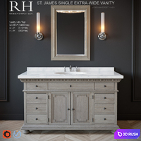 St.James single extra-wide vanity 3D Model Vray