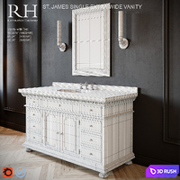 St.James single extra-wide vanity 3D Model Vray