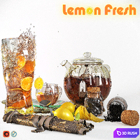 Tea with lemon (Lemon Fresh) 3D Model Vray