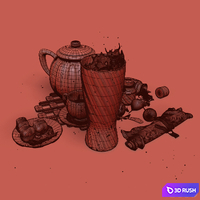 Tea with lemon (Lemon Fresh) 3D Model Vray
