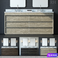 BEZIER DOUBLE VANITY 3D Model Vray