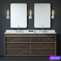 BEZIER DOUBLE VANITY 3D Model Vray