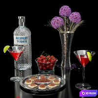 Vodka Set 3D Model Vray