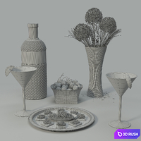 Vodka Set 3D Model Vray