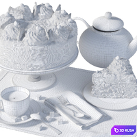 Cake and slice 3D Model Vray