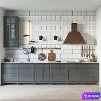 Kitchen in Scandinavian style 3D Model Corona