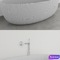 Lusso Stone VETRINA Black Bathtub + LUXE Bath Tap 3D Model Corona