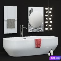 Antoniolupi bath Ago heated towel rail Bitbarra mirror Collage 3D Model Corona