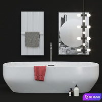 Antoniolupi bath Ago heated towel rail Bitbarra mirror Collage 3D Model Corona