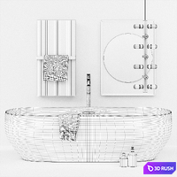 Antoniolupi bath Ago heated towel rail Bitbarra mirror Collage 3D Model Corona
