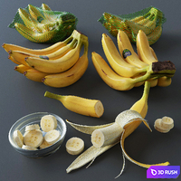 Banana set 3D Model Corona