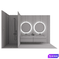 Bathroom furniture and decoration set 3D Model Corona