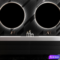Bathroom furniture and decoration set 3D Model Corona