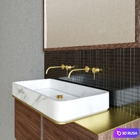 Bathroom furniture 3D Model Vray, Corona
