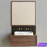 Bathroom furniture 3D Model Vray, Corona