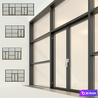 Panoramic glazing. Stained glass window 25 3D Model Vray, Corona