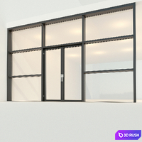 Panoramic glazing. Stained glass window 25 3D Model Vray, Corona