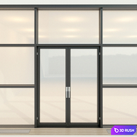 Panoramic glazing. Stained glass window 25 3D Model Vray, Corona