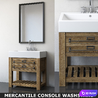 MERCANTILE CONSOLE WASHSTAND 3D Model Vray, Corona
