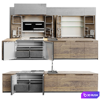 AVE Toncelli Essence Kitchen &amp; Miele 3D Model Vray, Corona