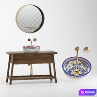 Washbasin cabinet 3D Model Vray