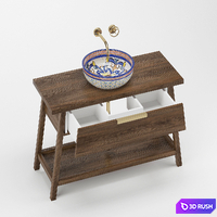Washbasin cabinet 3D Model Vray