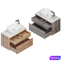 Nova Lite 90 rustic oak / rochelle (2 drawers) 3D Model Vray, Corona