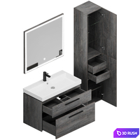 Nova 75/90 Oak Rochelieu (2 drawers) 3D Model Vray, Corona