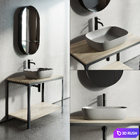 Scarabeo Ceramiche ABLE Single Vanity Unit Set 1 3D Model Vray, Corona