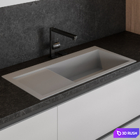 Kitchen Modern - white and Wood 25 3D Model Vray, Corona