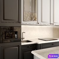 Kitchen 3D Model Vray, Corona