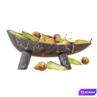 Decorative vase black marble with pears Conference 3D Model Vray