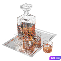 Whiskey tray 3D Model Vray, Corona
