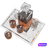 Whiskey tray 3D Model Vray, Corona