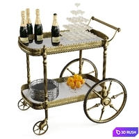 Bar Cart Champagne 3D Model Vray, Corona