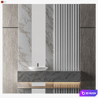 Stunning natural stone bathroom 3D Model Vray, Corona