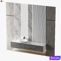 Stunning natural stone bathroom 3D Model Vray, Corona