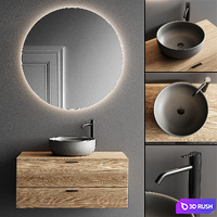 Inbani Grate 02 Vanity Unit Set 3 3D Model Vray, Corona