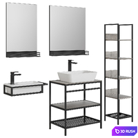 Stworki Nyborg 50/70/100 and Shelf 3D Model Vray, Corona