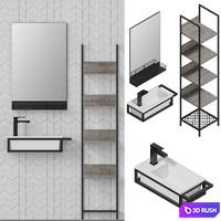 Stworki Nyborg 50/70/100 and Shelf 3D Model Vray, Corona