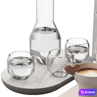 127 eat and drinks decor set 01 coffee and water kit 01 3D Model Vray, Corona